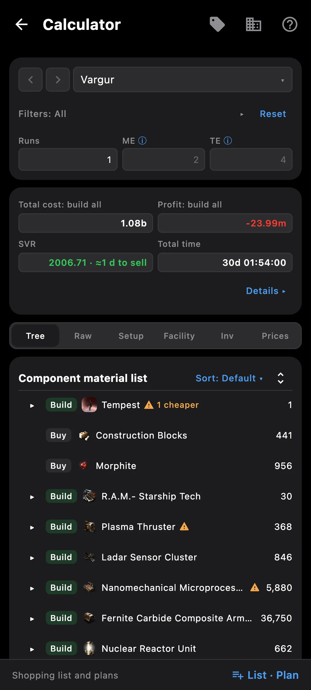 Industry calculator on a phone