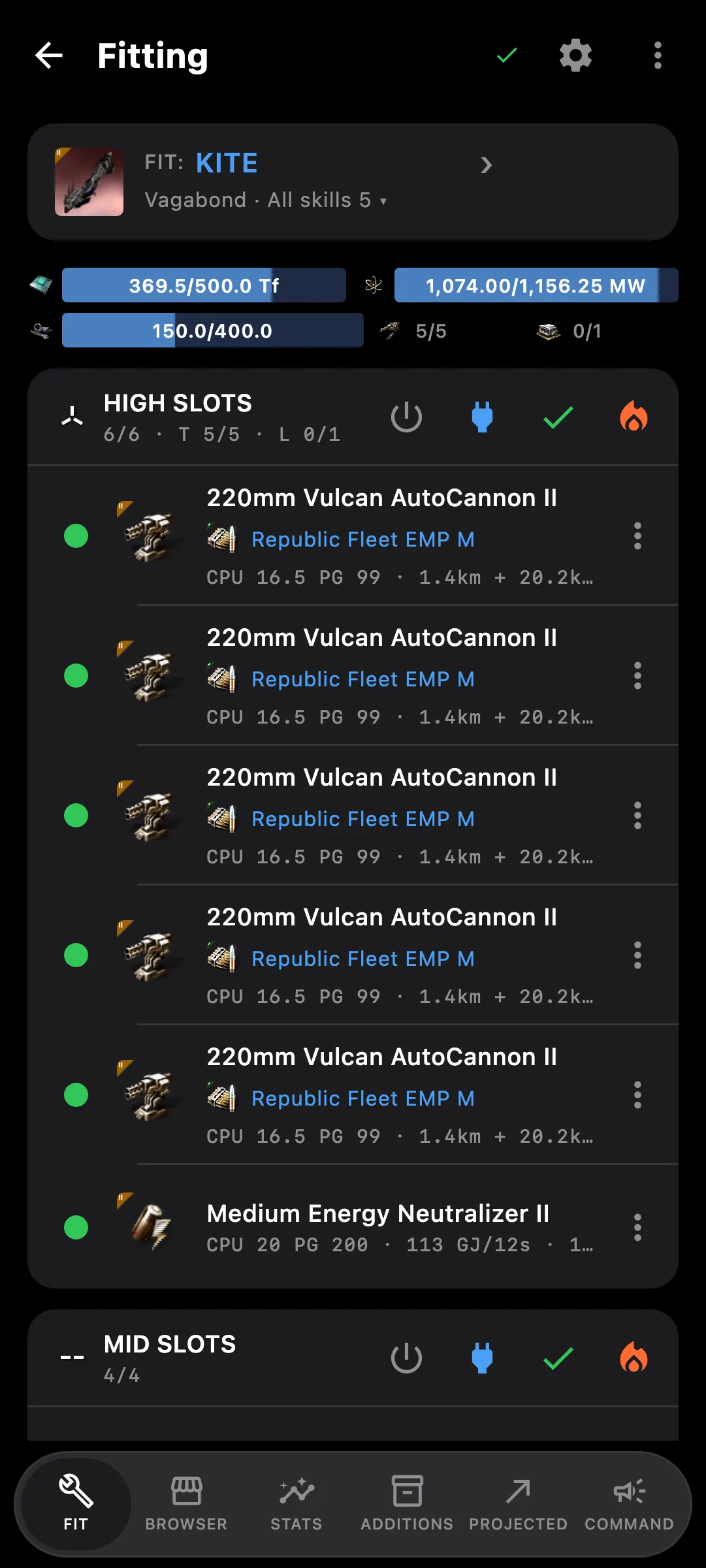 Fitting editor on a phone